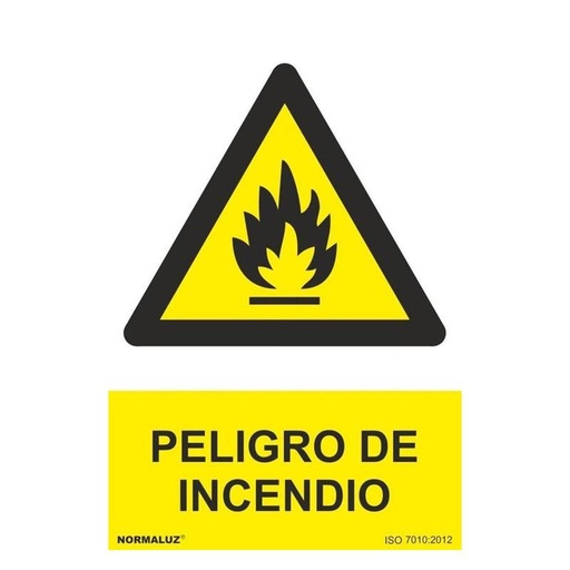 [00120931] RD30000 NORMALUZ - SEÑAL PELIGRO DE INCENDIO PVC 0,7mm 210X300mm