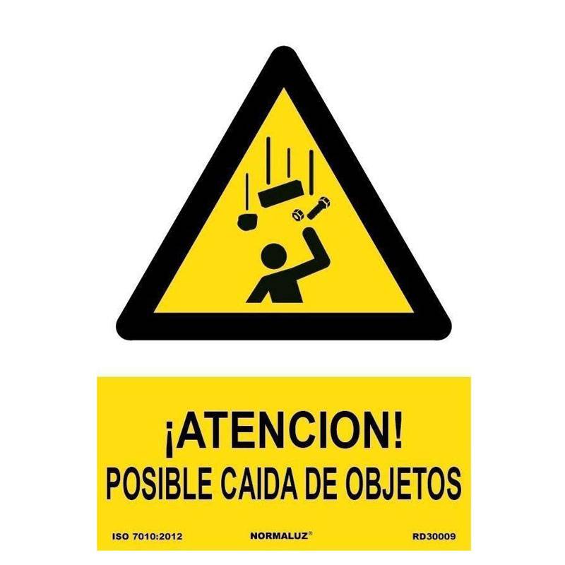 RD30009 NORMALUZ - SEÑAL PELIGRO POSIBLE CAIDA DE OBJETOS PVC 0,7mm 210X300mm