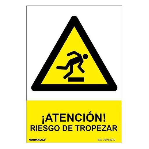 [00120945] RD30014 NORMALUZ - SEÑAL PELIGRO RIESGO DE TROPEZAR PVC 0,7mm 210X300mm
