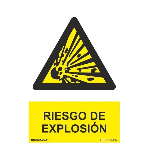 [00120932] RD30001 NORMALUZ - SEÑAL PELIGRO RIESGO DE EXPLOSION PVC 0,7mm 210X300mm