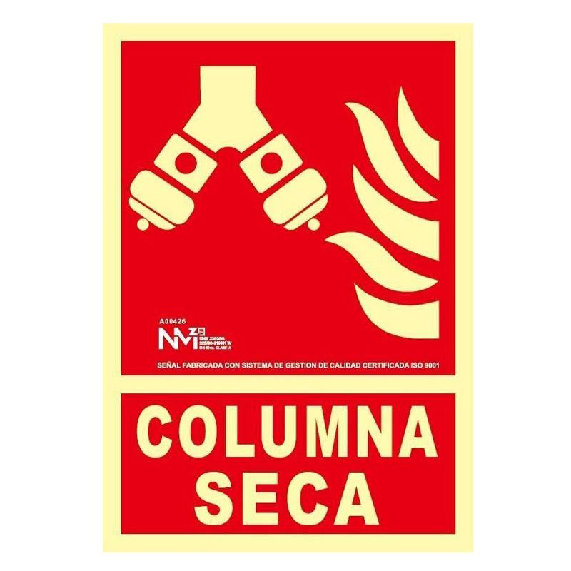 B00126 NORMALUZ - SEÑAL COLUMNA SECA PVC 0,7mm Clase B 210X300mm