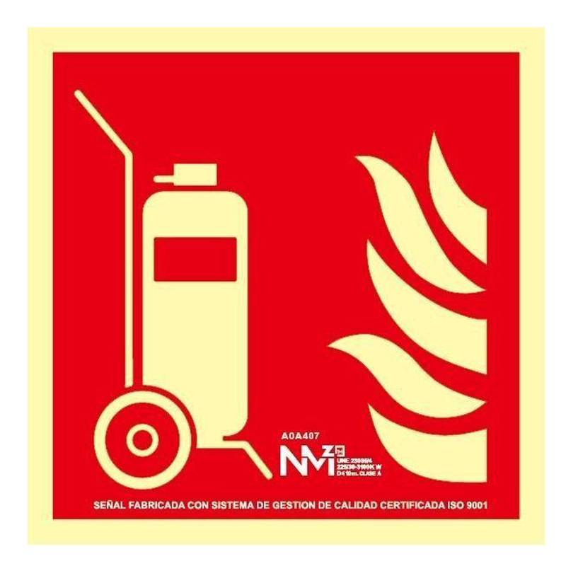 B00A107 NORMALUZ - SEÑAL CARRO EXTINTOR PVC 0,7mm Clase B 210X210mm