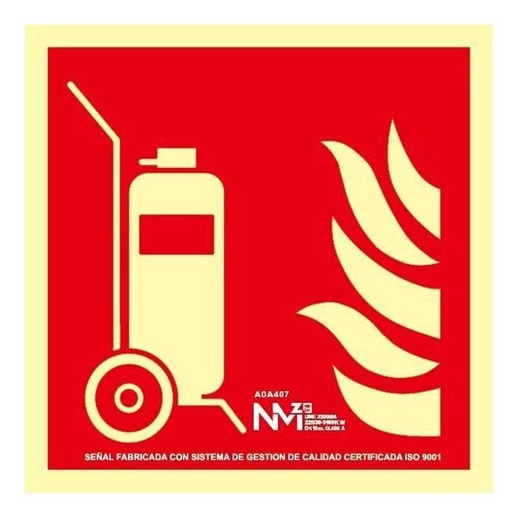 [00118873] B00A107 NORMALUZ - SEÑAL CARRO EXTINTOR PVC 0,7mm Clase B 210X210mm