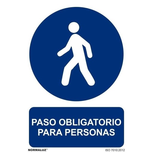 [00120348] RD20009 NORMALUZ - SEÑAL PASO OBLIG PARA PERSONAS PVC 0,7mm 210X300mm