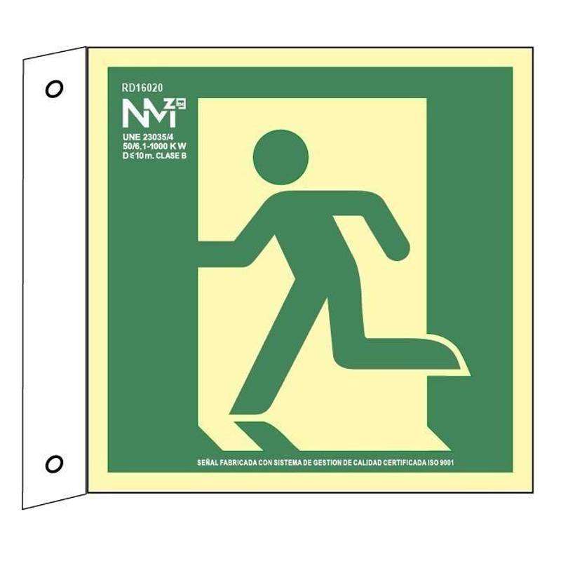 B16020 NORMALUZ - BANDEROLA SALIDA EMERGENCIA PVC 0,7mm Clase B 10 M