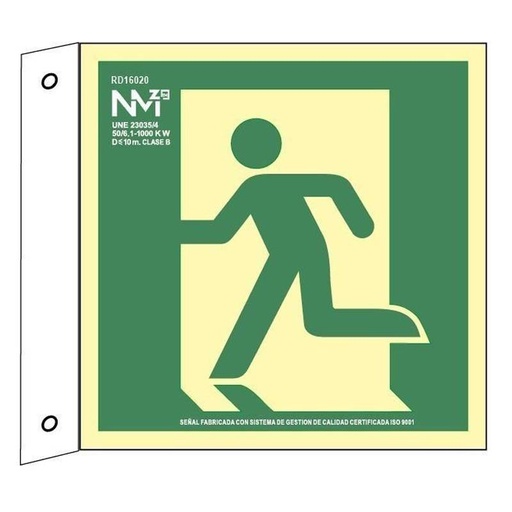 [00119190] B16020 NORMALUZ - BANDEROLA SALIDA EMERGENCIA PVC 0,7mm Clase B 10 M