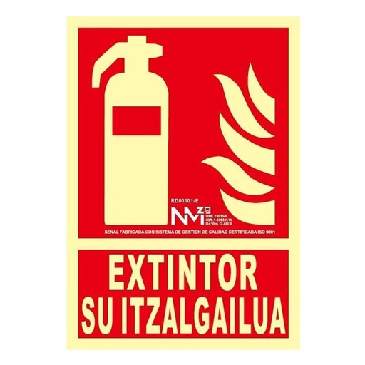 [00118846] B00101-E NORMALUZ - S.EXTINTOR SU ITZALGAILUA 210X300 C.B