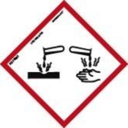 [00122102] RD47003 NORMALUZ - SEÑAL PRODUCTO QUIMICO CORROSIVO PVC 0,7mm 300X300mm