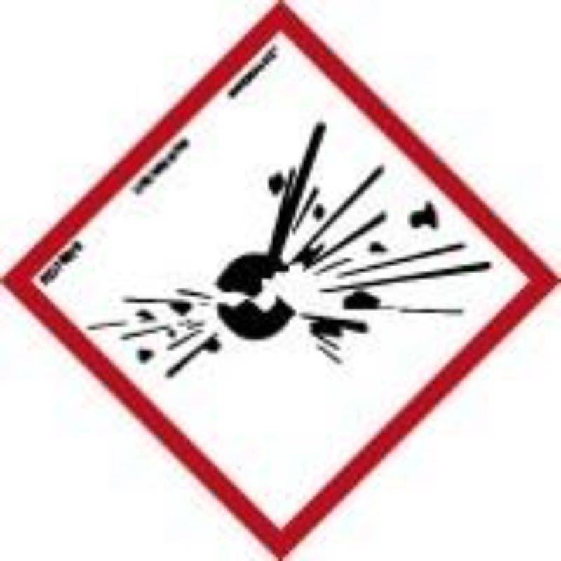 RD47078 NORMALUZ - SEÑAL PRODUCTO QUIMICO EXPLOSIVO PVC 0,7mm 300X300mm