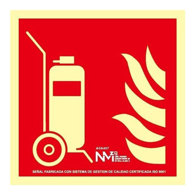 B03107 NORMALUZ - SEÑAL CARRO EXTINTOR PVC 0,7MM CLASE B 420X420MM