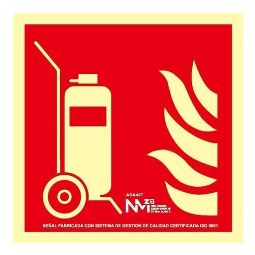 [00118899] B03107 NORMALUZ - SEÑAL CARRO EXTINTOR PVC 0,7MM CLASE B 420X420MM