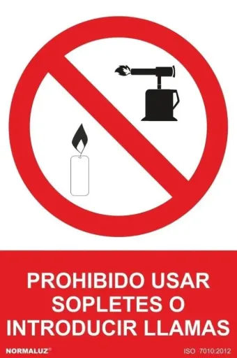 [00121921] RD41953 NORMALUZ - Prohibido sopletes o llamas 300x400mm