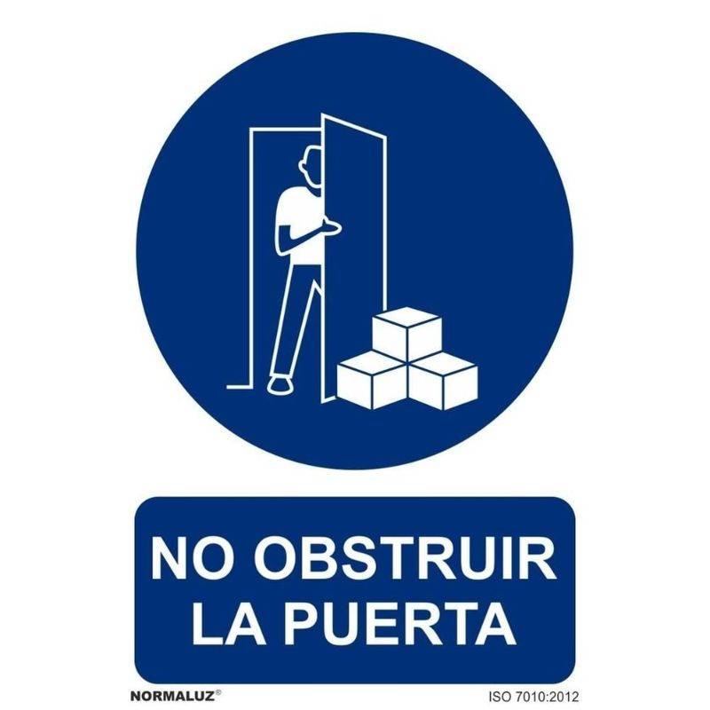 RD20044 NORMALUZ - SEÑAL NO OBSTRUIR LA PUERTA PVC 0,7mm 210X300mm
