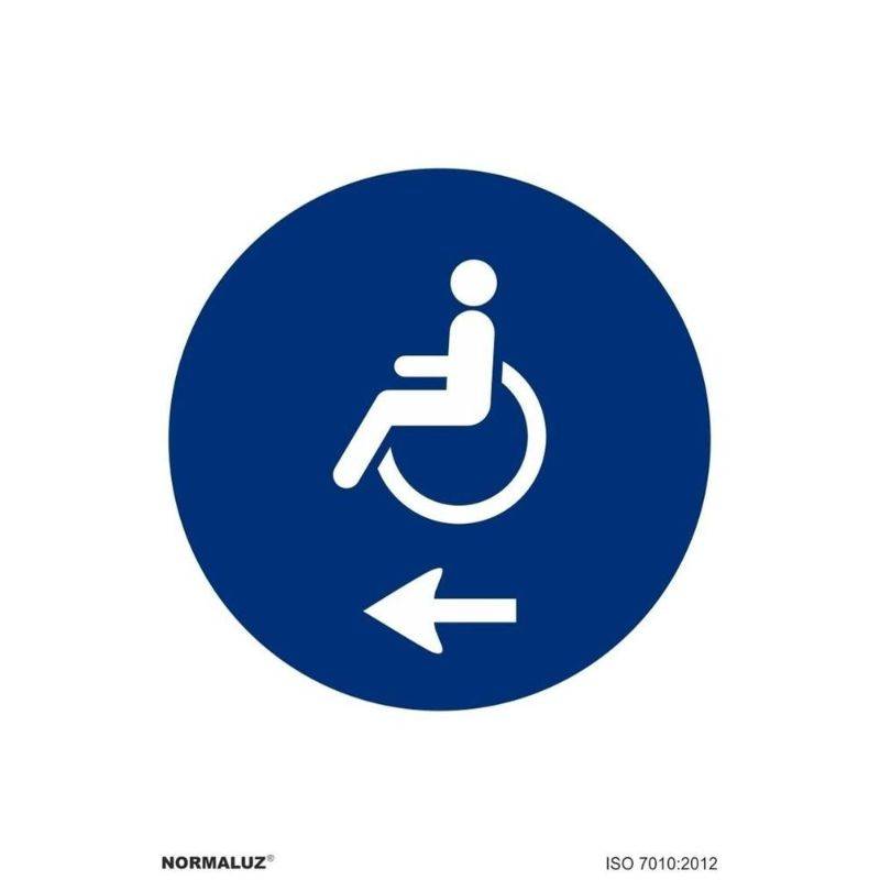 RD20046 NORMALUZ - SEÑAL USO MINUSVALIDOS FLECHA IZQUIERDA PVC 0,7mm 210X300mm