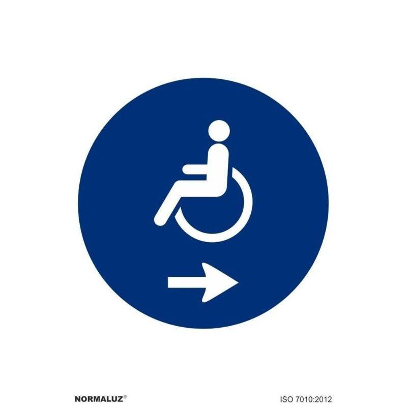 RD20047 NORMALUZ - SEÑAL PVC USO MINUSVALIDOS FLECHA DERECHA PVC 0,7mm 210X300mm