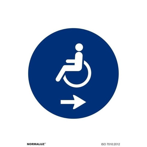 [00120391] RD20047 NORMALUZ - SEÑAL PVC USO MINUSVALIDOS FLECHA DERECHA PVC 0,7mm 210X300mm