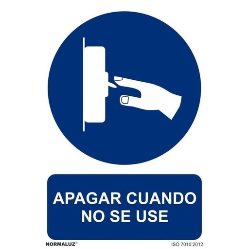 [00120394] RD20050 NORMALUZ - SEÑAL  APAGAR CUANDO NO SE USE PVC 0,7mm 210X300mm