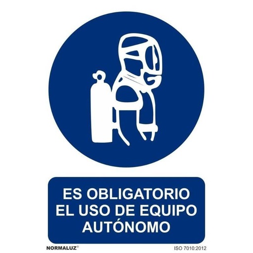 [00120395] RD20051 NORMALUZ - SEÑAL OBLIGATORIO USO EQUIPO AUTONOMO PVC 0,7mm 210X300mm
