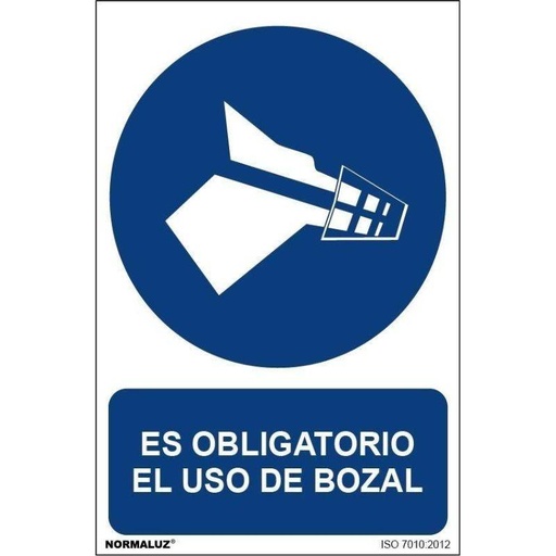 [00120397] RD20054 NORMALUZ - SEÑAL OBLIGATORIO BOZAL PVC 0,7mm 210X300mm