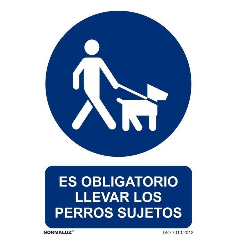 RD20055 NORMALUZ - SEÑAL OBLIGATORIO PERROS SUJETOS PVC 0,7mm 210X300mm