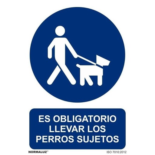 [00120398] RD20055 NORMALUZ - SEÑAL OBLIGATORIO PERROS SUJETOS PVC 0,7mm 210X300mm
