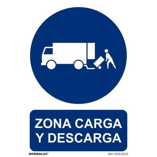 [00120401] RD20058 NORMALUZ - SEÑAL ZONA CARGA/DESCARGA PVC 0,7mm 210X300mm
