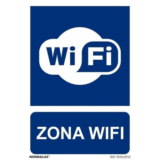 [00120404] RD20061 NORMALUZ - SEÑAL ZONA WIFI PVC 0,7mm 210X300mm