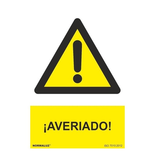 [00120974] RD30044 NORMALUZ - SEÑAL PELIGRO AVERIADO PVC 0,7mm 210X300mm