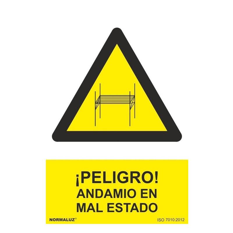 RD30046 NORMALUZ - SEÑAL PELIGRO ANDAMIO EN MAL ESTADO PVC 0,7mm 210X300mm