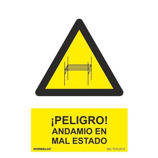[00120976] RD30046 NORMALUZ - SEÑAL PELIGRO ANDAMIO EN MAL ESTADO PVC 0,7mm 210X300mm