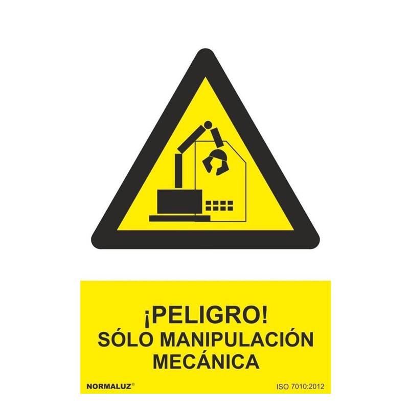 RD30047 NORMALUZ - SEÑAL PELIGRO MANIPULACION MECANICA PVC 0,7mm 210X300mm