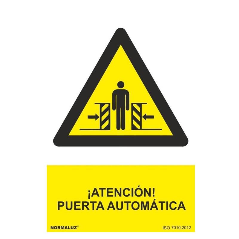 RD30048 NORMALUZ - SEÑAL PELIGRO ATENCION PUERTA AUTOMATICA PVC 0,7mm 210X300mm