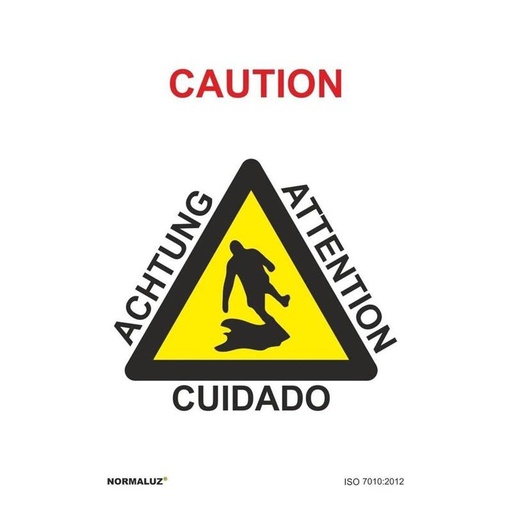 [00120982] RD30052 NORMALUZ - SEÑAL PELIGRO CAUTION PVC 0,7mm 210X300mm