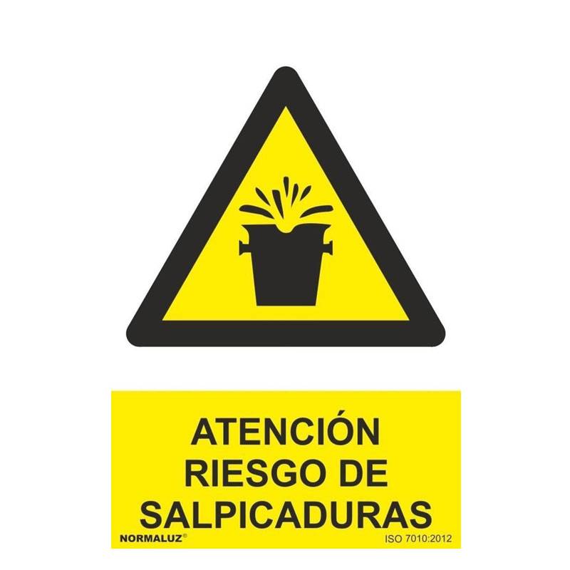 RD30056 NORMALUZ - SEÑAL PELIGRO SALPICADURAS PVC 0,7mm 210X300mm