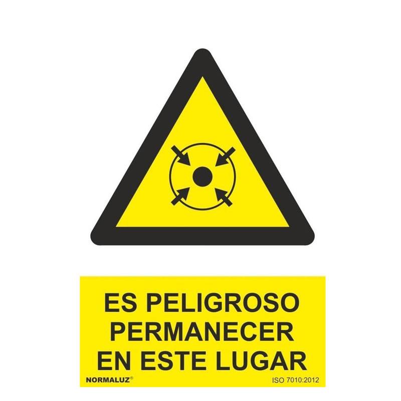 RD30057 NORMALUZ - SEÑAL PELIGROSO PEROMANECER ESTE LUGAR PVC 0,7mm 210X300mm