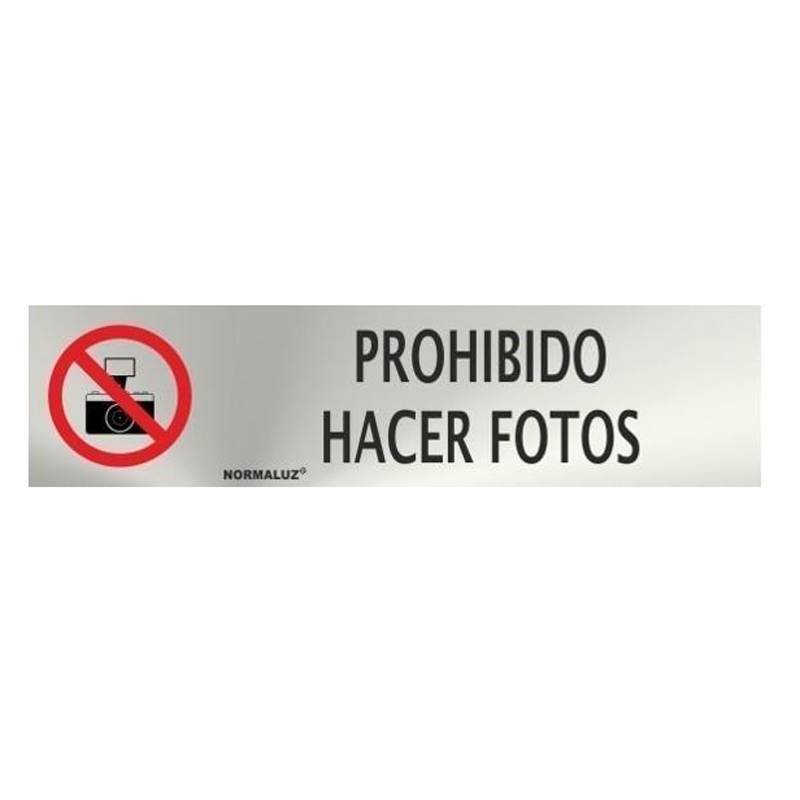 RD707031 NORMALUZ - SEÑAL INOX PROHIBIDO HACER FOTOS 200X50mm