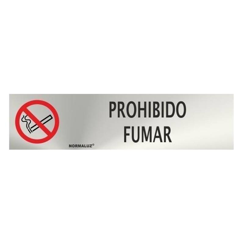 RD707021 NORMALUZ - SEÑAL INOX PROHIBIDO FUMAR 200X50mm