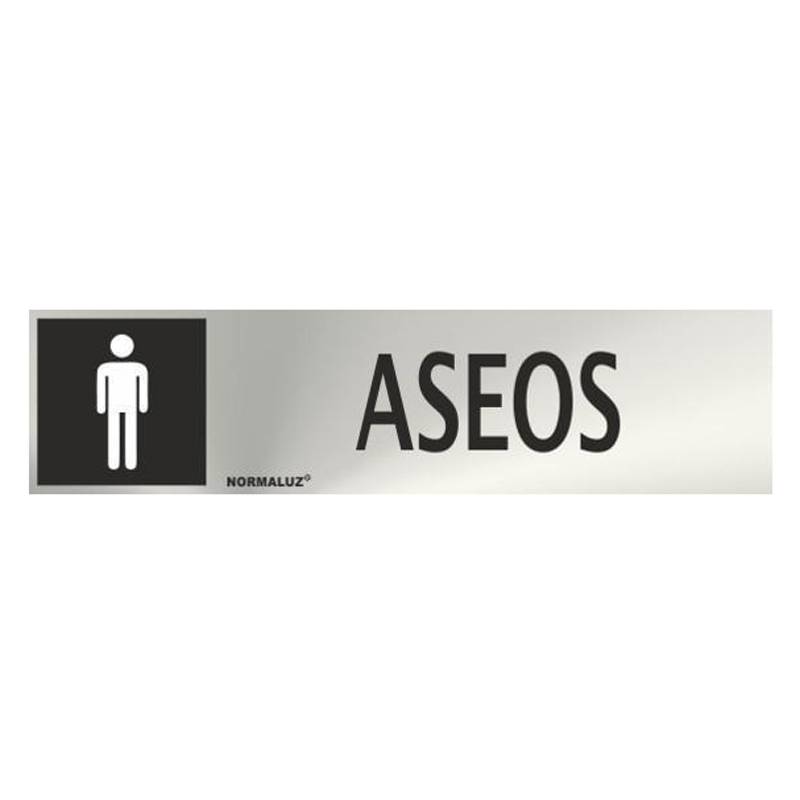 RD707009 NORMALUZ - SEÑAL INOX ASEOS HOMBRE 200X50mm