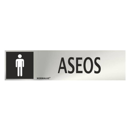 [00119857] RD707009 NORMALUZ - SEÑAL INOX ASEOS HOMBRE 200X50mm