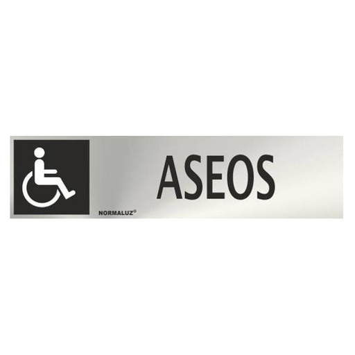 [00119851] RD707002 NORMALUZ - SEÑAL INOX ASEOS MINUSVALIDOS 200X50mm
