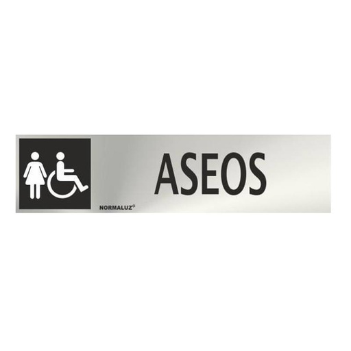 [00119876] RD707033 NORMALUZ - SEÑAL INOX ASEOS MUJER/MINUSVALIDOS 200X50mm