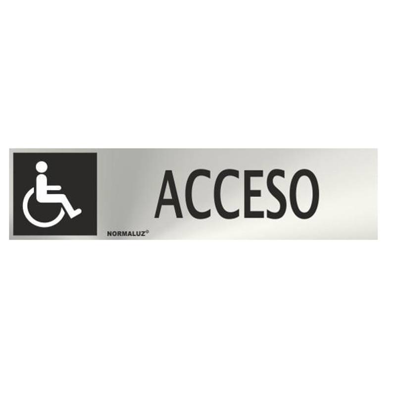 RD707003 NORMALUZ - SEÑAL INOX ACCESO 200X50mm