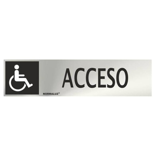 [00119852] RD707003 NORMALUZ - SEÑAL INOX ACCESO 200X50mm