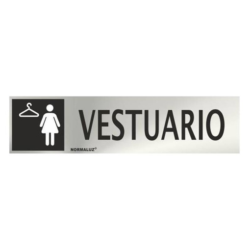 [00119878] RD707035 NORMALUZ - SEÑAL INOX VESTUARIO 200X50mm