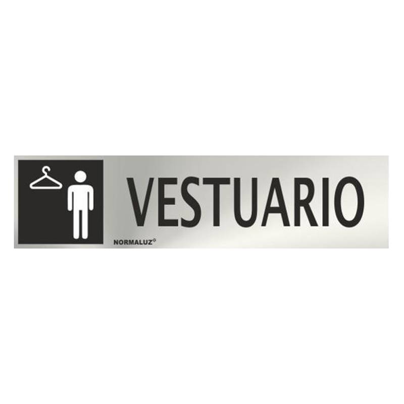 RD707011 NORMALUZ - SEÑAL INOX VESTUARIO 200X50mm