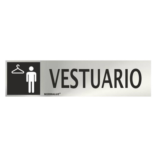 [00119859] RD707011 NORMALUZ - SEÑAL INOX VESTUARIO 200X50mm