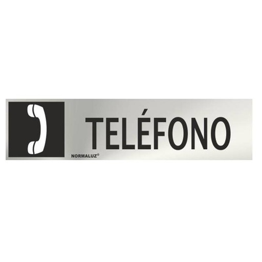 [00119853] RD707004 NORMALUZ - SEÑAL INOX TELEFONO 200X50mm