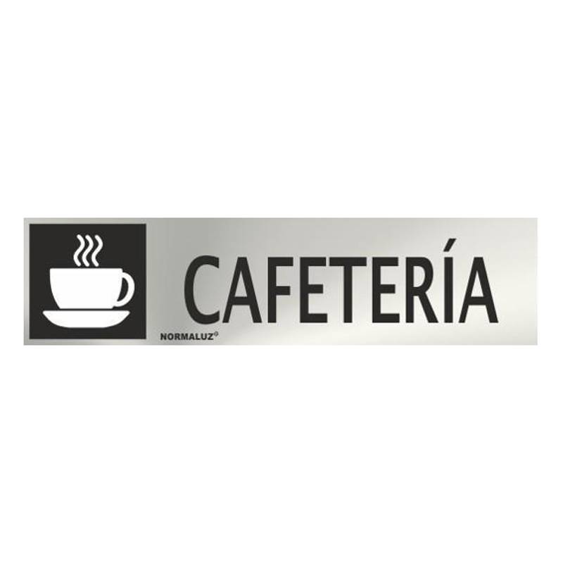 RD707016 NORMALUZ - SEÑAL INOX CAFETERIA 200X50mm