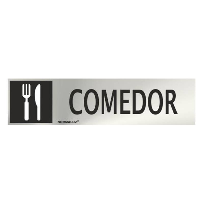 RD707018 NORMALUZ - SEÑAL INOX COMEDOR 200X50mm