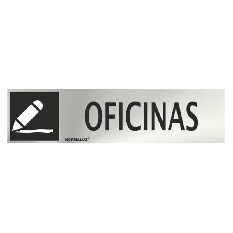 RD707042 NORMALUZ - SEÑAL INOX OFICINAS 200X50mm